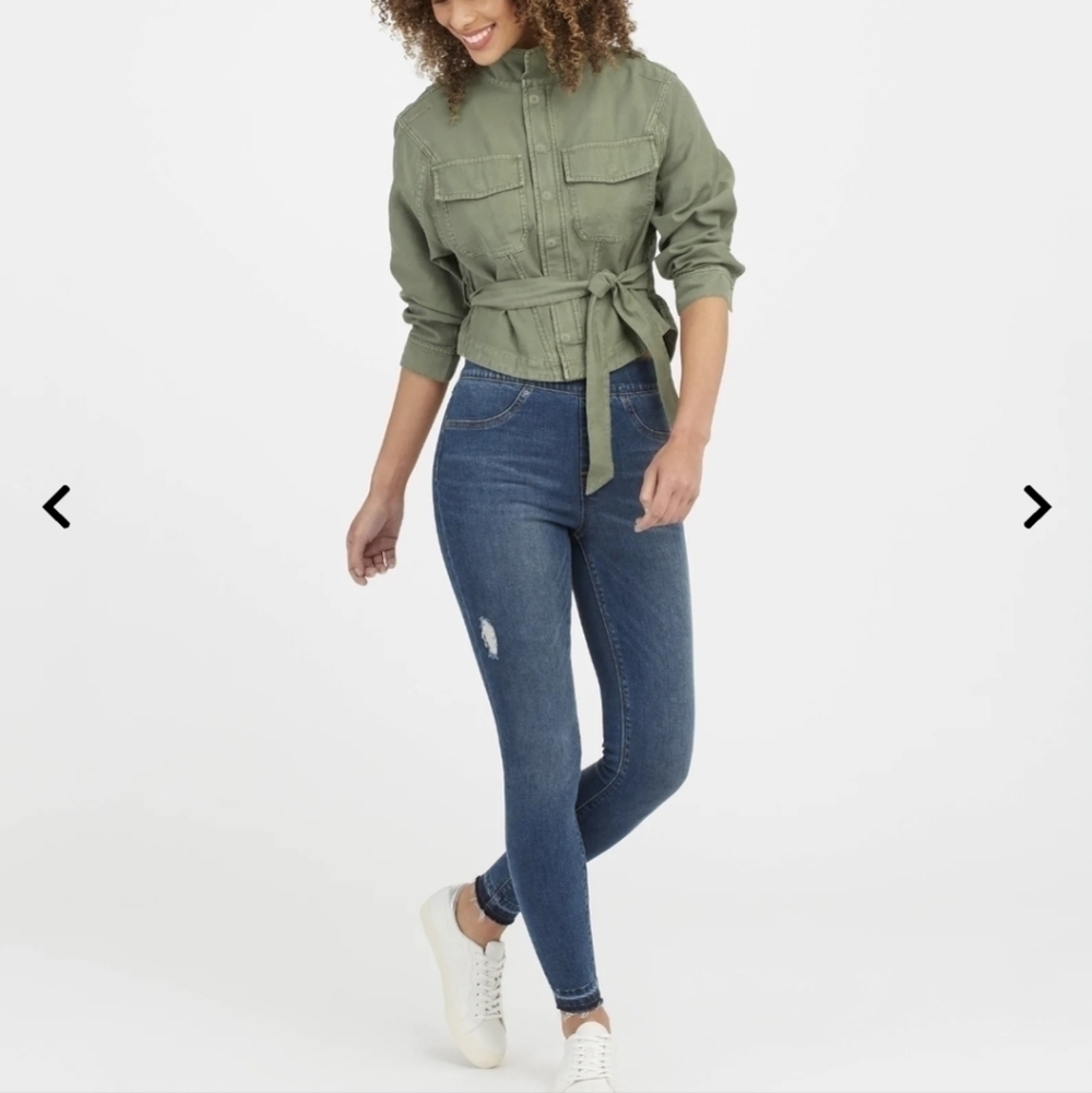 SPANX Distressed Ankle Skinny Jeans S